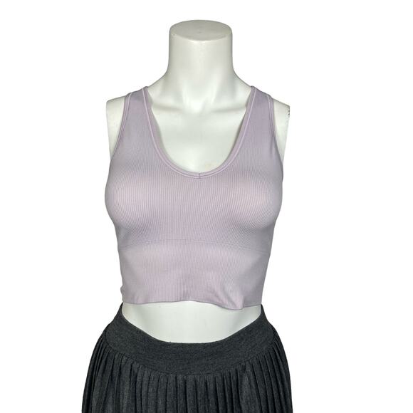 Athleta Aurora Tank Women's Small Crop Purple Ribbed - Picture 3 of 4